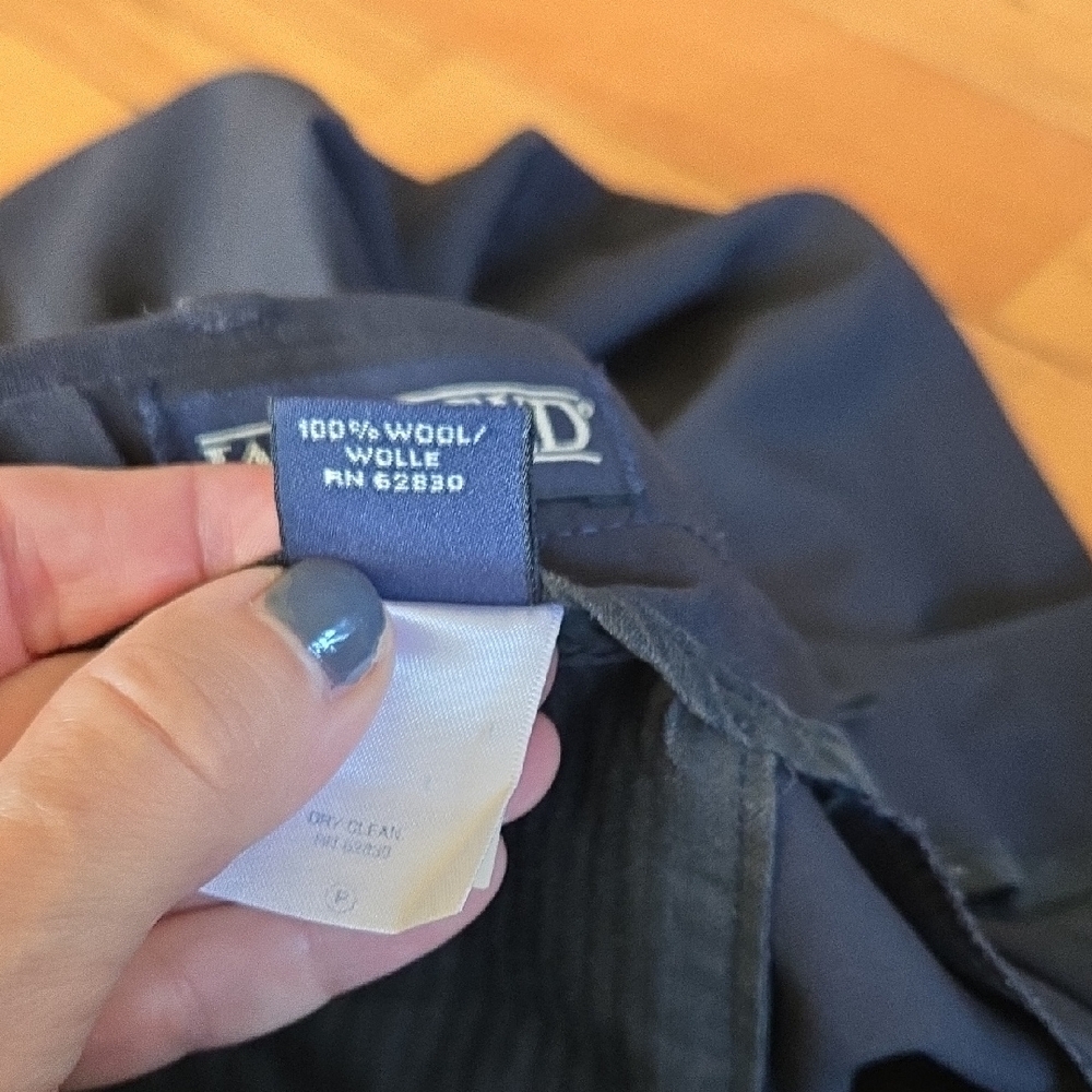 Lands' End Men's Classic Navy Dress Pants - Picture 4 of 6